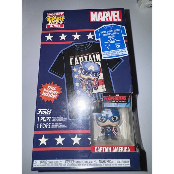 Marvel’s Captain America- Pocket POP/T-Shirt (Small) Bundle - FUNKO POP! MINIS - Picture 2 of 9